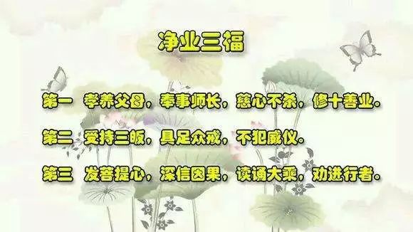 把淨業三福作為日常行為的指導